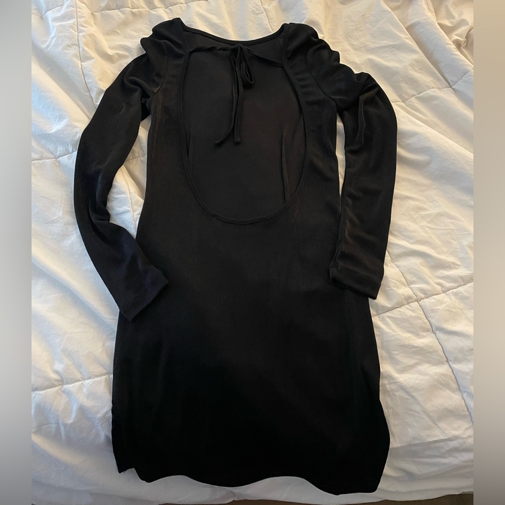 Princess Polly Black Open Back Dress